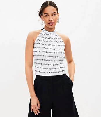 Petite Striped Dot Modern Halter Top