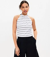 Petite Striped Dot Modern Halter Top