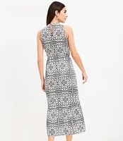 Tiled Halter Midi Dress