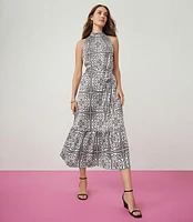 Tiled Halter Midi Dress