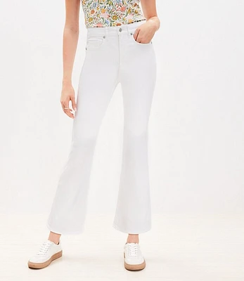 Petite High Rise Kick Crop Jeans White