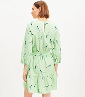 Tall Linen Blend Tiered Balloon Sleeve Dress