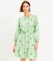 Tall Linen Blend Tiered Balloon Sleeve Dress