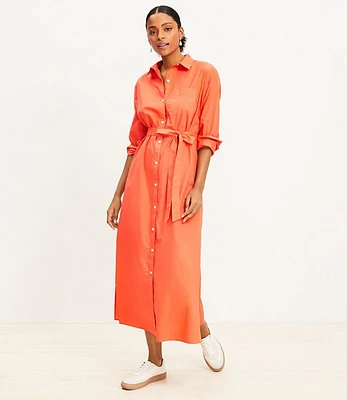 Petite Poplin Belted Pocket Shirtdress