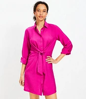 Dahlia Tie Front Mini Shirtdress