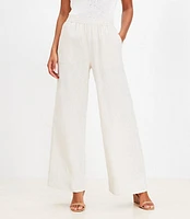 Pull On Wide Leg Pants Linen