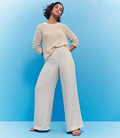 Pull On Wide Leg Pants Linen