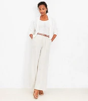 Pull On Wide Leg Pants Linen