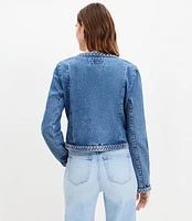 Braided Denim Jacket in Light Indigo Wash