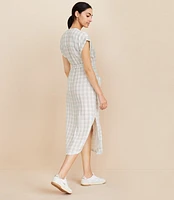 Lou & Grey Gingham Triple Cloth Maxi Dress