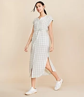 Lou & Grey Gingham Triple Cloth Maxi Dress