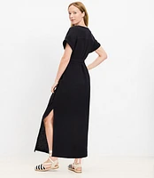 LOFT Beach Triple Cloth Short Sleeve Maxi Dress