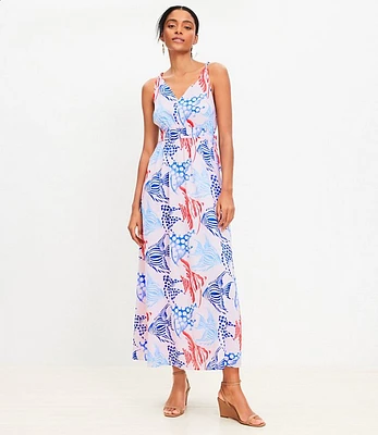 Petite Fish Double Side Tie Maxi Dress