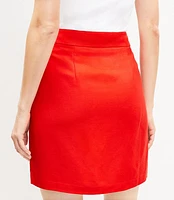 Linen Blend Welt Pocket Skirt