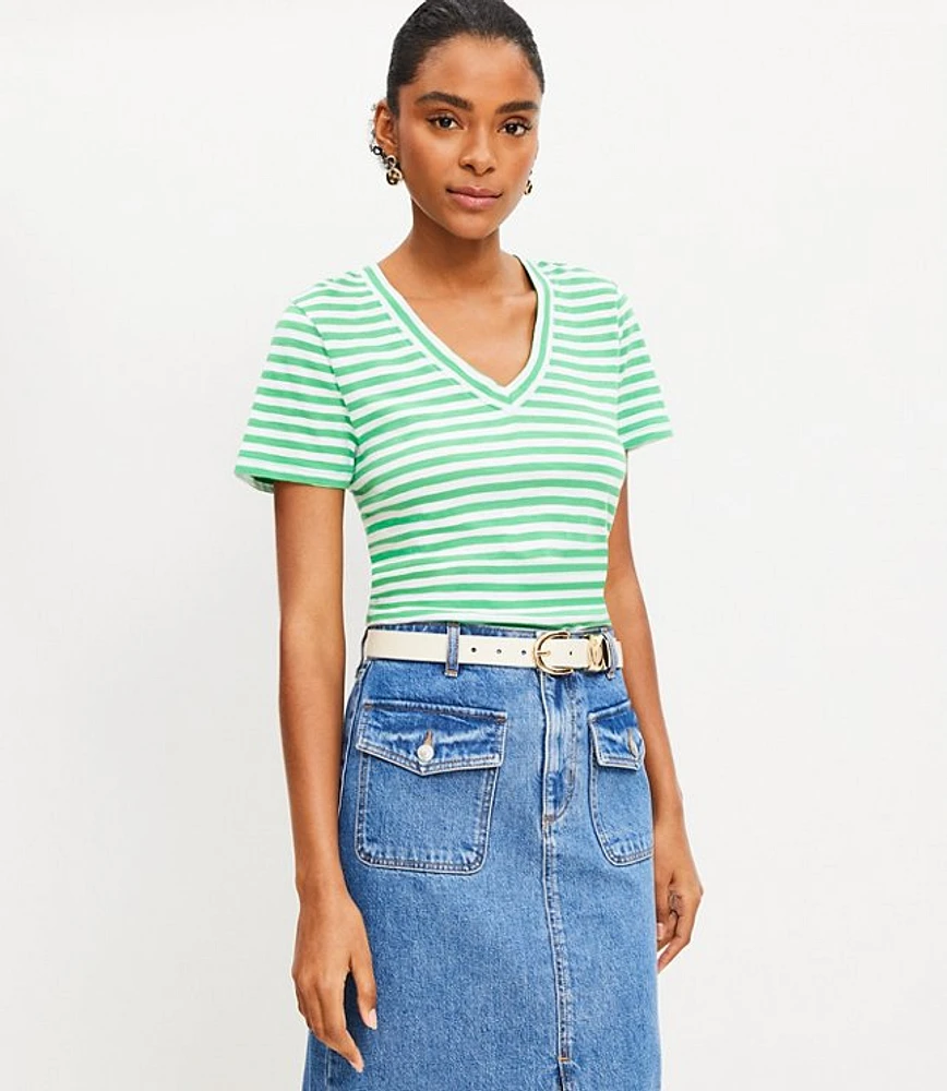 Striped Everyday V-Neck Tee