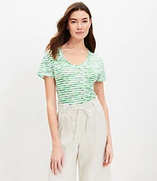 Striped Shirttail Linen Tee