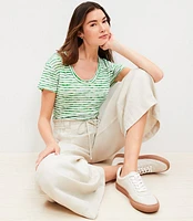 Striped Shirttail Linen Tee