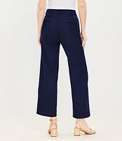 Petite Palmer Wide Leg Crop Pants in Linen Blend