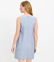 Chambray Linen Pocket Sheath Dress