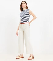 Tall Palmer Wide Leg Crop Pants Twill