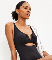 LOFT Beach V Wire One Piece Swimsuit