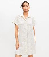 Petite Ikat Poplin Short Sleeve Pocket Shirtdress