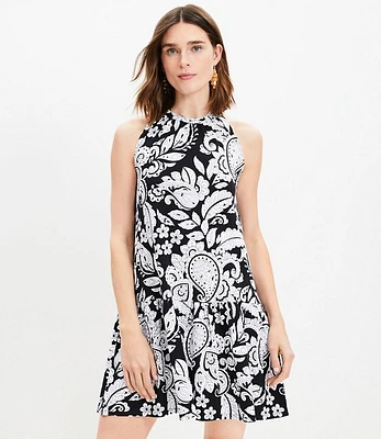 Petite Paisley Mini Halter Swing Dress