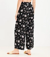 LOFT Beach Seashell Linen Wide Leg Pull On Pants