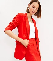 Petite Linen Blend Modern Blazer