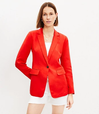 Petite Linen Blend Modern Blazer