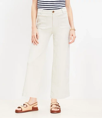 Petite Curvy Palmer Wide Leg Crop Pants Twill