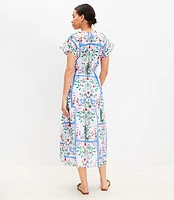 Mermaid Garden Tie Neck Midi Dress