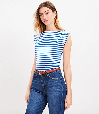 Petite Striped Boatneck Tee