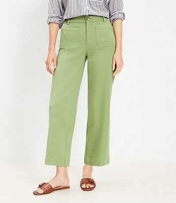 Petite Palmer Wide Leg Crop Pants Twill