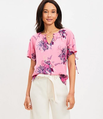 Paisley Tie Back Yoke Top