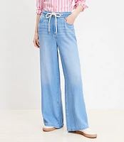 Tall High Rise Palazzo Jeans Light Wash