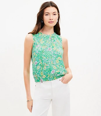 Floral Sleeveless Bubble Hem Top