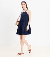 LOFT Beach Triple Cloth Strappy Tiered Dress