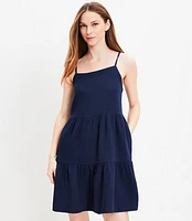 LOFT Beach Triple Cloth Strappy Tiered Dress