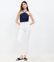 Petite High Rise Slim Jeans White