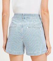 Palmer Denim Shorts Striped Light Wash