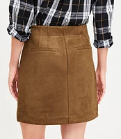 Faux Suede Patch Pocket Mini Skirt