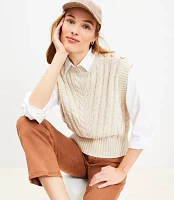 Shoulder Button Cable Sweater Vest