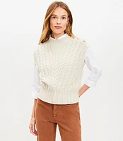 Shoulder Button Cable Sweater Vest