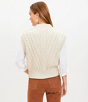 Shoulder Button Cable Sweater Vest