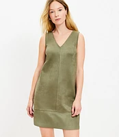 Faux Suede Mini Shift Dress