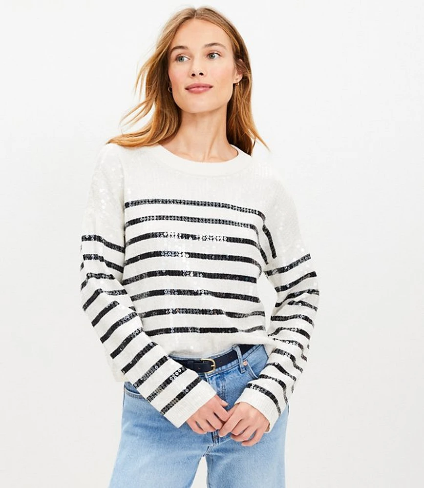 Striped Sequin Sweater