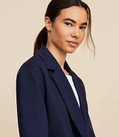 Lou & Grey Sporty Ponte Hooded Double Breasted Blazer