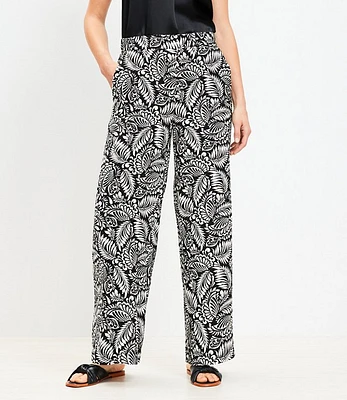 Petite Fluid Pull On Wide Leg Pants Palm