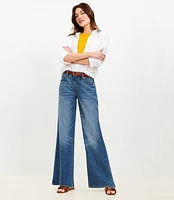 Mid Rise Wide Leg Jeans Classic Wash